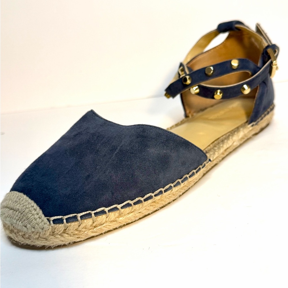 Marc Fisher Navy Espadrilles with Gold Accents